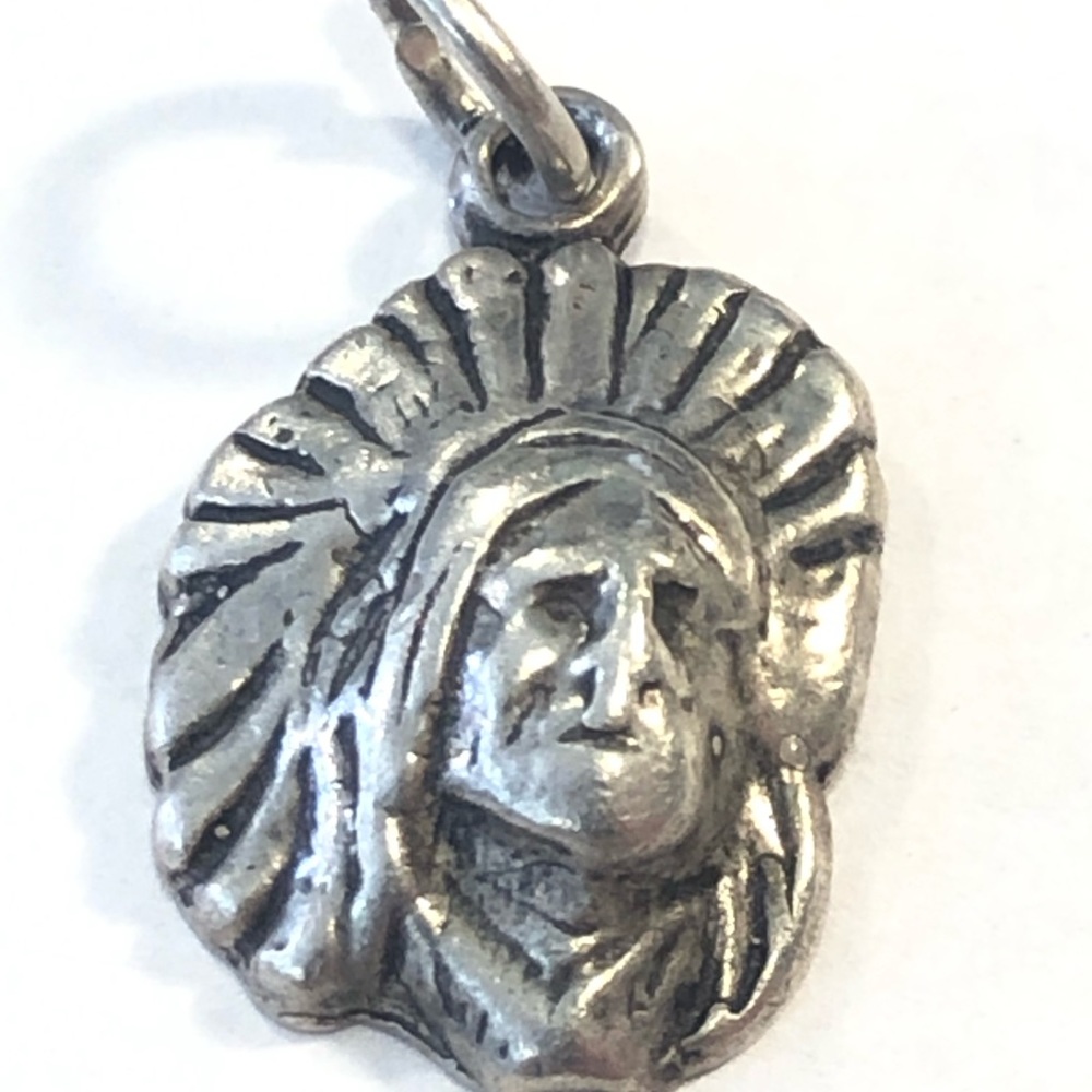 Vintage Native American head Charm Bracelet